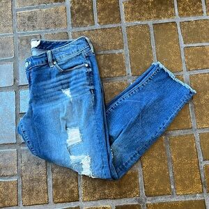 Torrid Distressed Midrise Skinny Raw Hem Ankle Jean